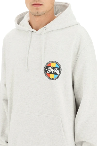 Shop Stussy Classic Stock Dot Hoodie In Grey