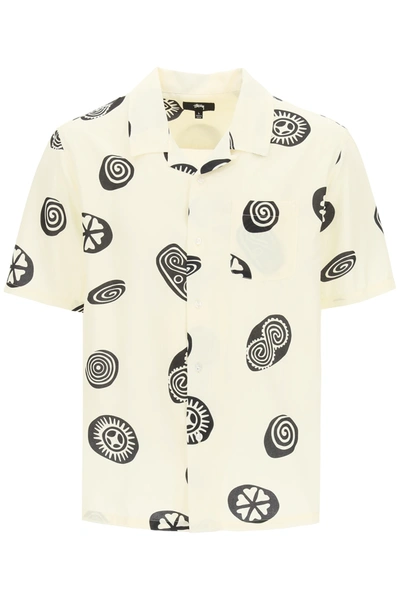 Shop Stussy Icon Pattern Shirt In White,black