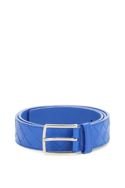 Shop Bottega Veneta Intrecciato 15 Belt In Blue