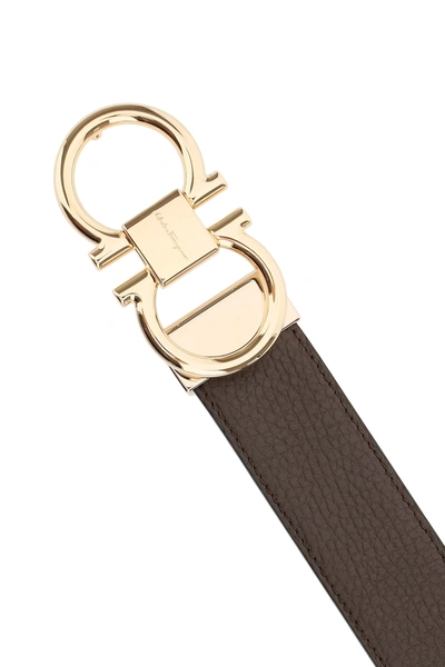 Shop Ferragamo Reversible Belt In Brown,black