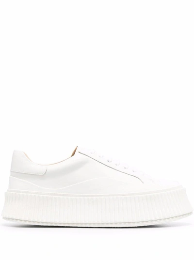 Shop Jil Sander Sneakers - Agnellato 167 In White