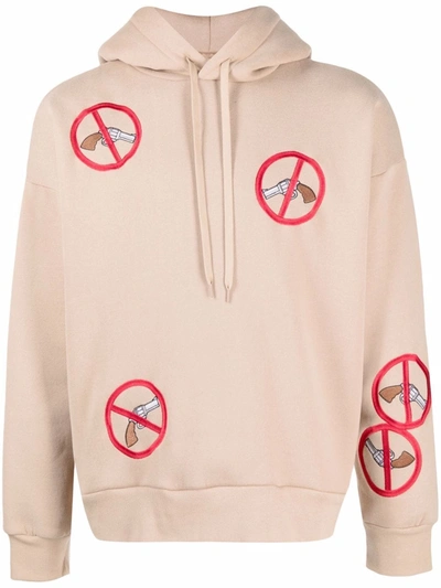 Shop Duoltd Embroidered-patch Hoodie In Nude