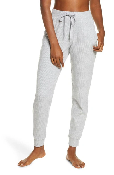 Shop Alo Yoga Muse Ribbed High Waist Sweatpants In Athletic Heather Grey