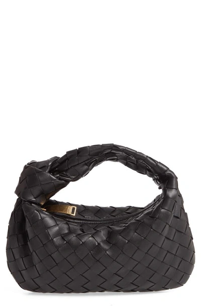 Shop Bottega Veneta Mini Bv Jodie Hobo Bag In Nero/ Gold