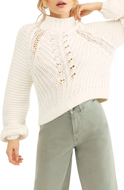 Shop Free People Sweetheart Mock Neck Sweater In Ivory