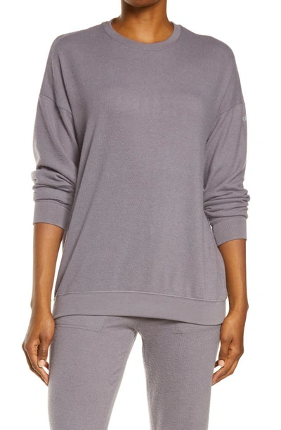 Shop Alo Yoga Soho Pullover In Purple Dusk