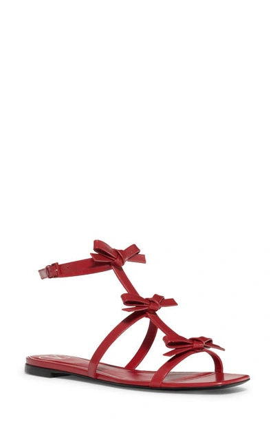 Shop Valentino Bow Ankle Strap Sandal In Rosso