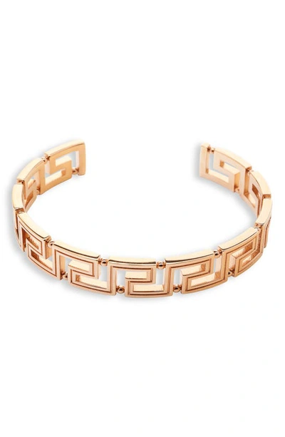 Shop Versace Greca Cuff Bracelet In  Gold