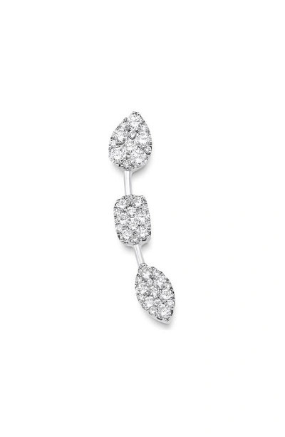 Sara Weinstock Reverie Three-cluster Diamond Ear Crawler Earrings In 18k White Gold Crawler - Left