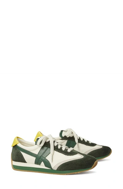 Tory Burch Women's Hank Lace Up Sneakers In New Ivory/green | ModeSens