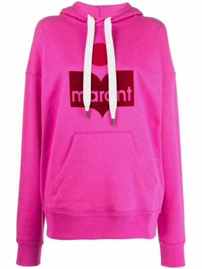 Shop Isabel Marant Étoile Logo-print Hoodie In Rosa