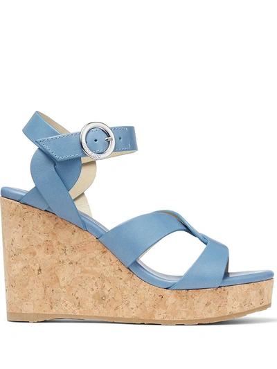 JIMMY CHOO ALEILI 100MM WEDGE SANDALS 