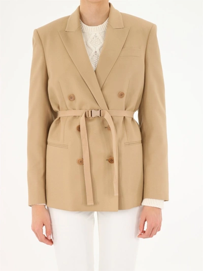Shop Stella Mccartney Double-breasted Tailored Wool Jacket In Camel