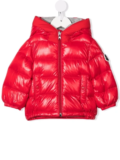 Shop Moncler Padded Quilted Hooded Down Jacket In Red