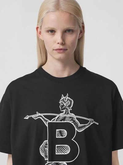 Burberry Mythical Alphabet Motif Cotton T-shirt – Unisex In Black | ModeSens