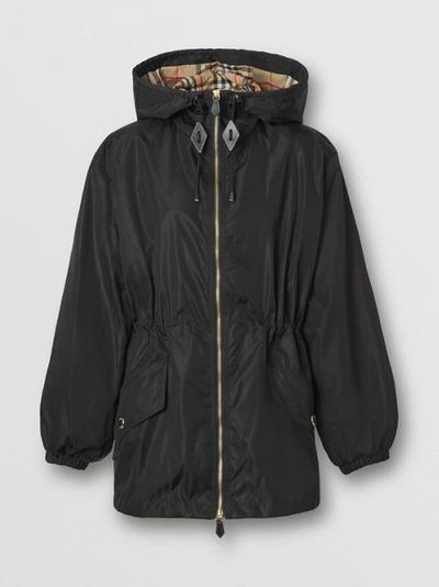 Burberry Lightweight Econyl® Hooded Jacket In Black
