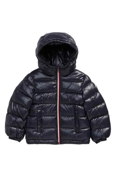 Shop Moncler Water Resistant Hooded Down Puffer Jacket In Navy