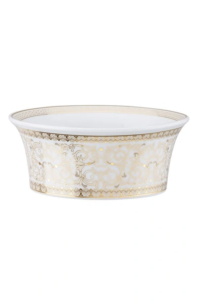 Shop Versace Medusa Gala Cereal Bowl In White / Gold