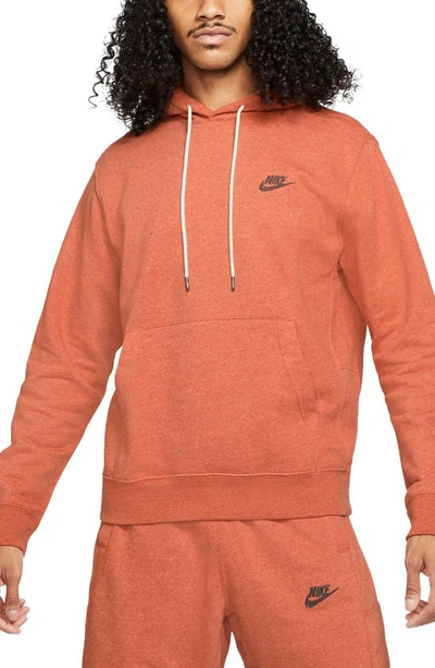 Shop Nike Sportswear Pullover Hoodie In Light Sienna/ Dk Smoke Grey
