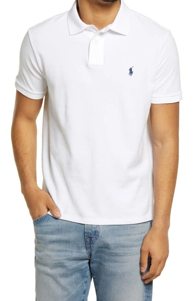 Polo Ralph Lauren Ralph Lauren Custom Slim Fit Stretch Mesh Polo Shirt In White