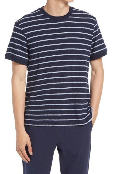 Shop Club Monaco Textural Stripe T-shirt In Navy Stripe