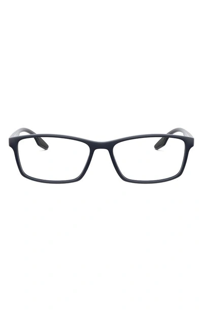 Shop Prada 56mm Rectangular Optical Glasses In Blue