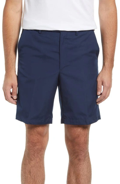 Shop Berle Prime Flat Front Poplin Shorts In Navy