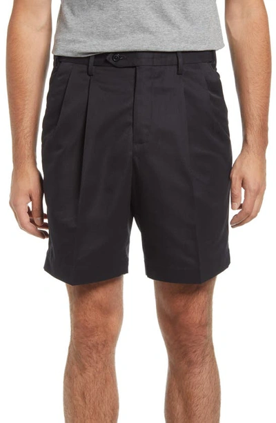 Shop Berle Pleated Shorts In Black