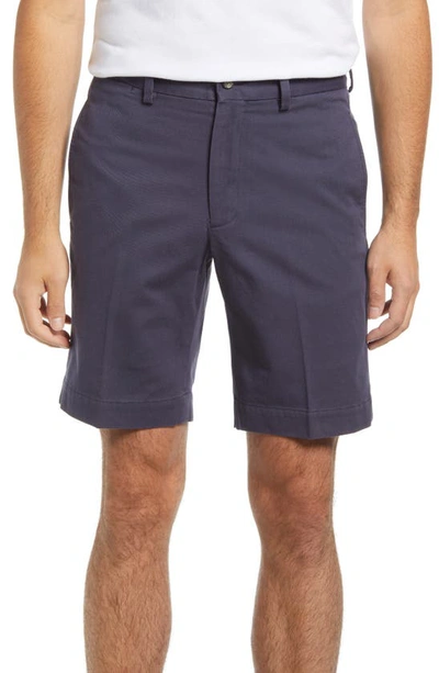 Shop Berle Charleston Khakis Flat Front Chino Shorts In Navy