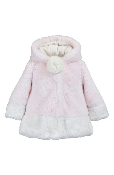 Shop Widgeon Hooded Faux Fur Coat In Cotton Candy