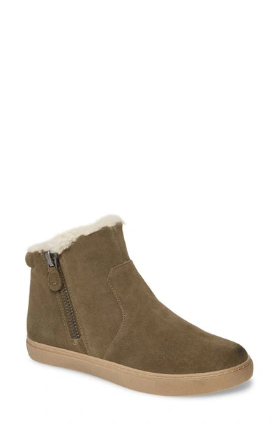 Shop Gentle Souls By Kenneth Cole Carter Genuine Shearling Lined Bootie In Olive Suede