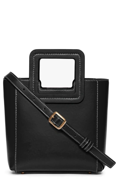 Shop Staud Mini Shirley Leather Satchel In Black