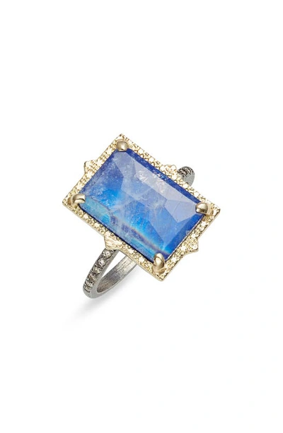 Shop Armenta Old World Lapis & Blue Moonstone Ring In Silver/ Lapis