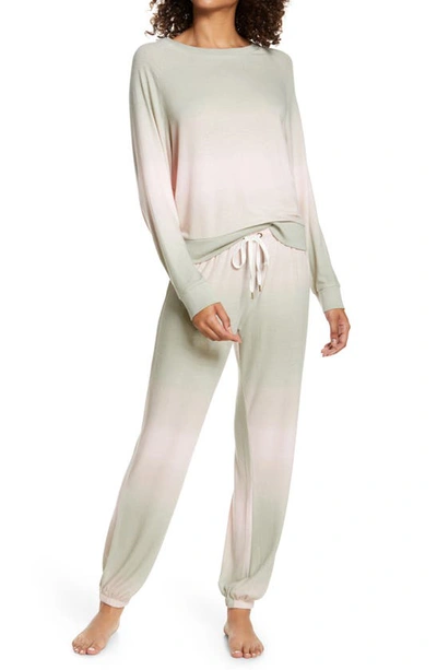 Shop Honeydew Intimates Star Seeker Brushed Jersey Pajamas In Birch Dip-dye