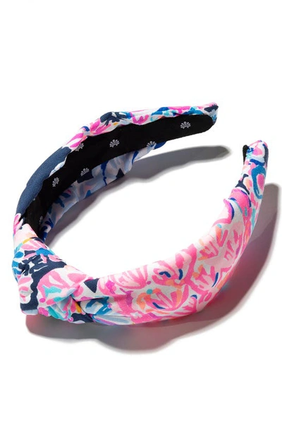 Shop Lele Sadoughi Lilly Pulitzer Knotted Woven Headband In Pink Multi