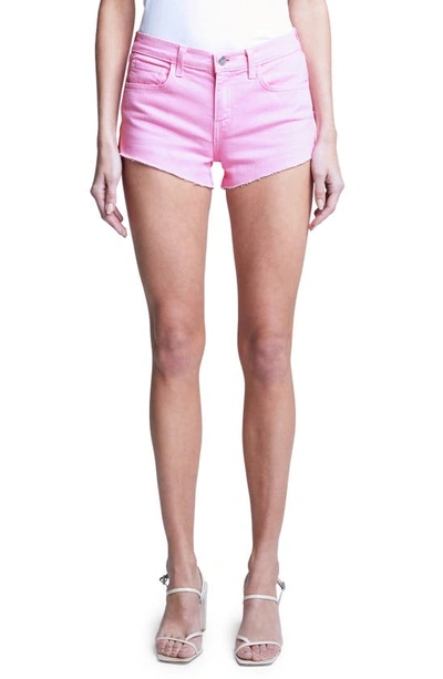 Shop L Agence Audrey Cutoff Shorts In Rose Bloom