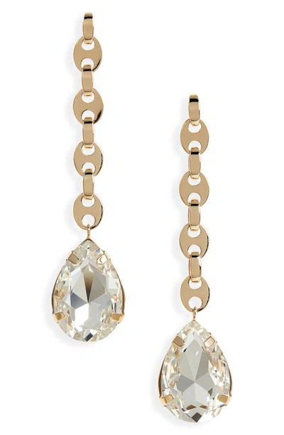 Shop Rabanne Eight Nano Crystal Drop Earrings In Gold