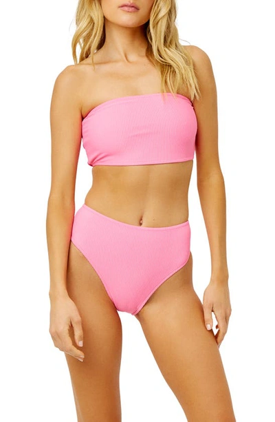 Shop Frankies Bikinis Jenna Bandeau Bikini Top In Pink Punch
