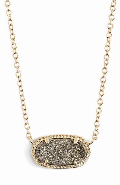 Shop Kendra Scott Elisa Pendant Necklace In Platinum Drusy