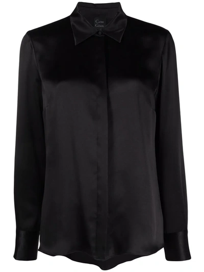 Shop Carine Gilson Long-sleeve Silk Shirt In Black