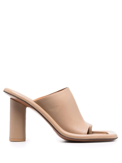 Ambush Cushioned High-heel Mules In Neutrals