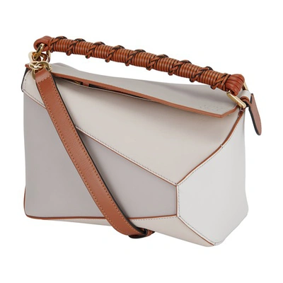 Shop Loewe Puzzle Edge Small Bag In Ghost Soft White