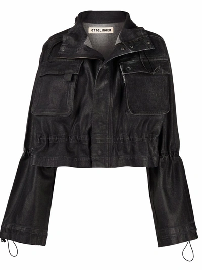 Ottolinger Denim Cargo Jacket In Black | ModeSens