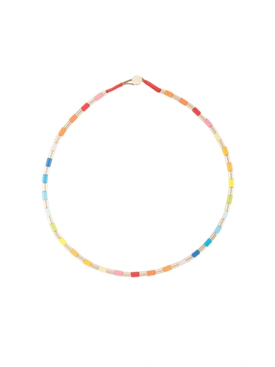 Shop Roxanne Assoulin Golden Rainbow U-turn Necklace In Multicolour