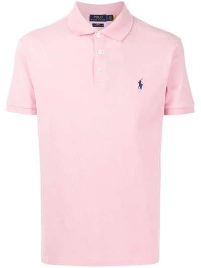 Shop Polo Ralph Lauren Logo-embroidered Polo Shirt In Rosa