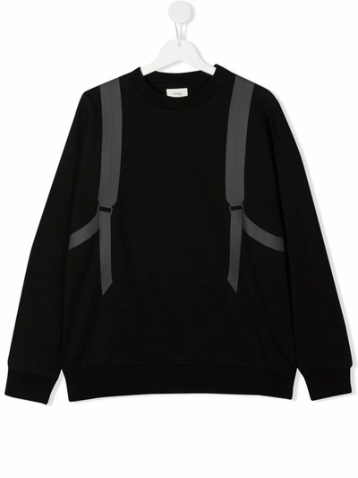 Shop Fendi Graphic-print Long-sleeve Sweatshirt In 黑色