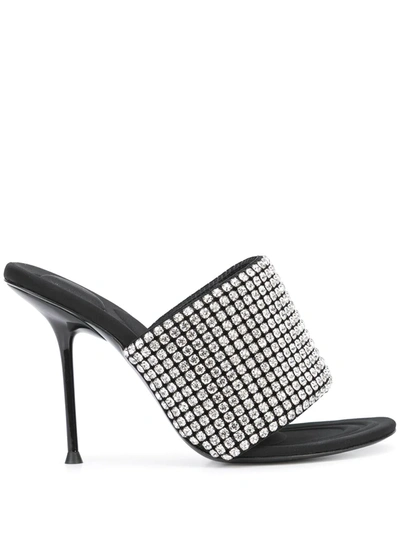 Shop Alexander Wang Sienna Crystal Slide Sandals In Black