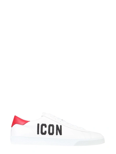 Shop Dsquared2 Leather Sneakers In White