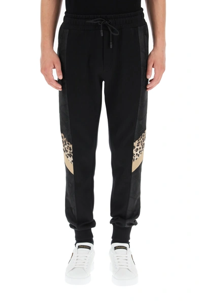 Shop Dolce & Gabbana Jogger Pants Animalier In Leo New (black)