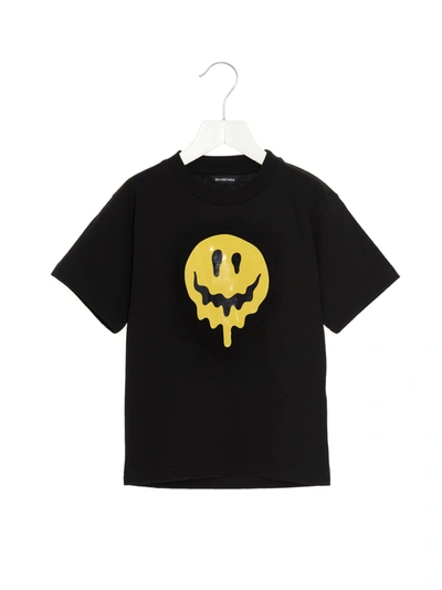Shop Balenciaga Smiley T-shirt In Black